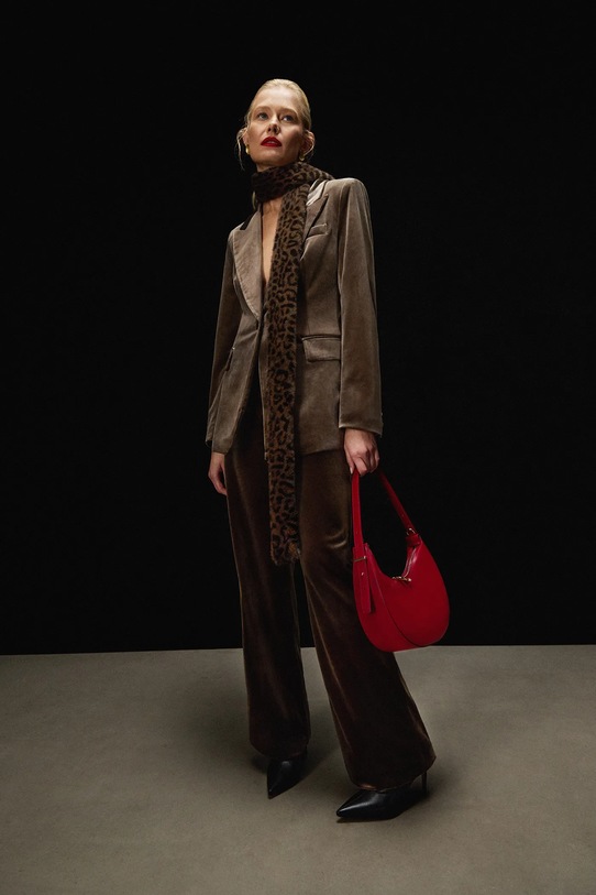 Σακάκι από βελούδο Answear.LAB πλεκτό ύφασμα μπεζ v2228.ios