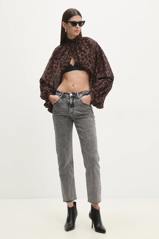 Блуза с коприна Answear Lab 56123.FLK кафяв WW25