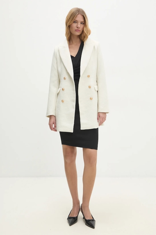 Answear.LAB marynarka z wełną tkanina biały v2347e.FLK