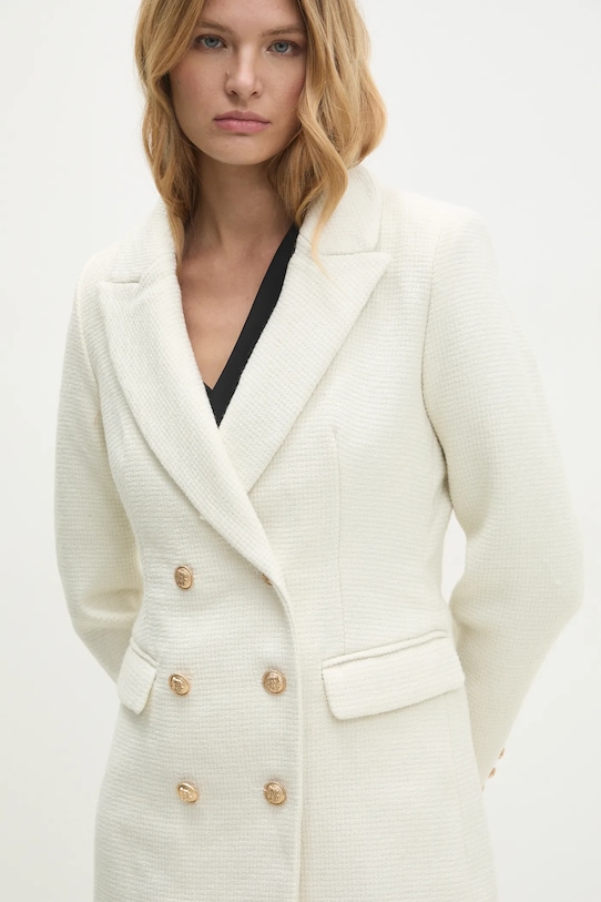 Answear.LAB marynarka z wełną v2347e.FLK biały WW25