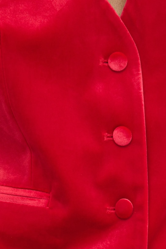 Velurová vesta Answear.LAB g2435.FLK červená