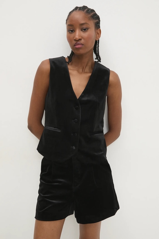 Velurová vesta Answear.LAB černá g2435.FLK