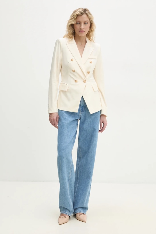 Answear.LAB marynarka welurowa v1721n.FLK beżowy WW25