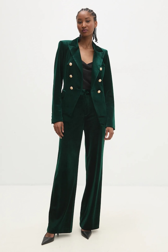 Σακάκι από βελούδο Answear.LAB ύφασμα πράσινο v1721n.FLK