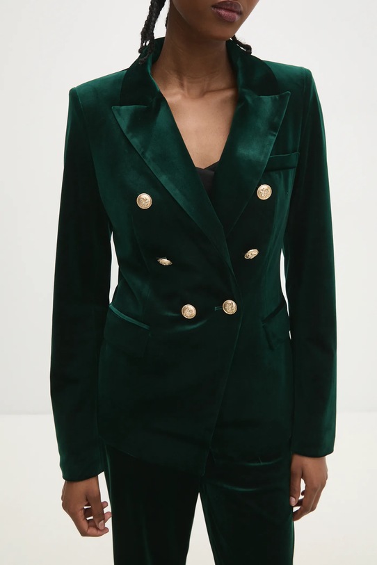 Σακάκι από βελούδο Answear.LAB πράσινο v1721n.FLK