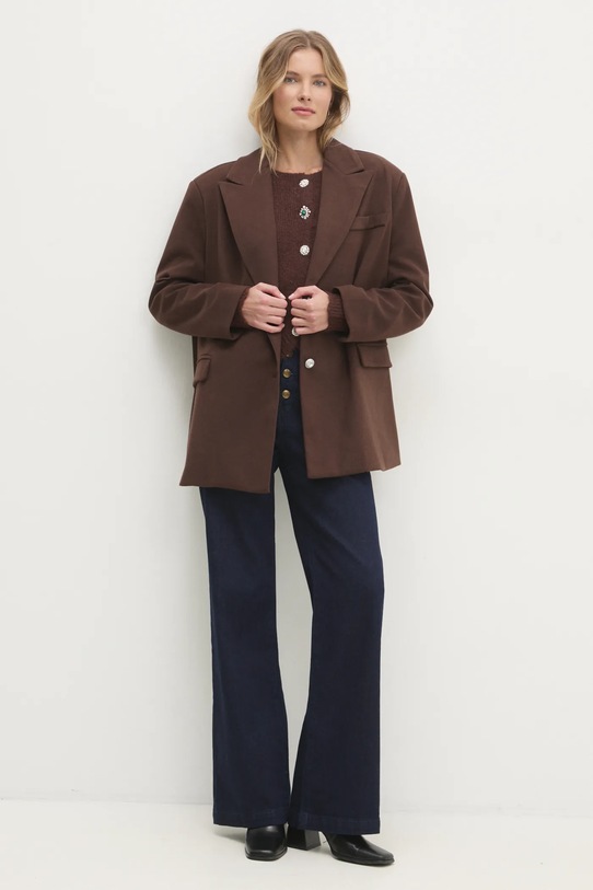 Answear.LAB marynarka L8824.HWK brązowy WW25