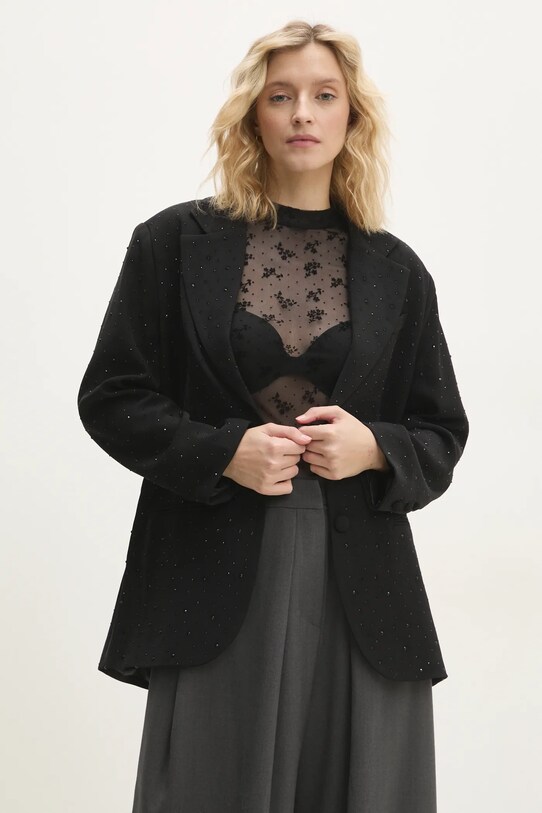 Answear Lab sacou negru bw2950.ilk