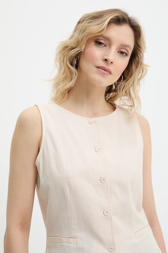 Бавовняна жилетка Answear.LAB бежевий LWV.620MARLINSTO.UMS