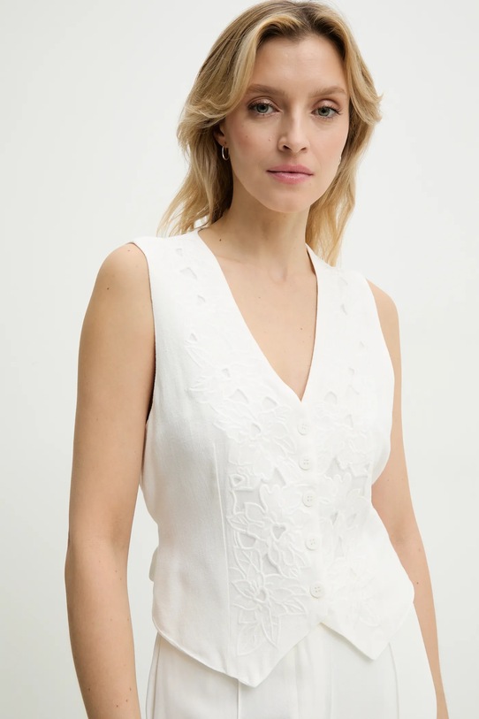 Prsluk s dodatkom lana Answear.LAB natpis bijela mj8002