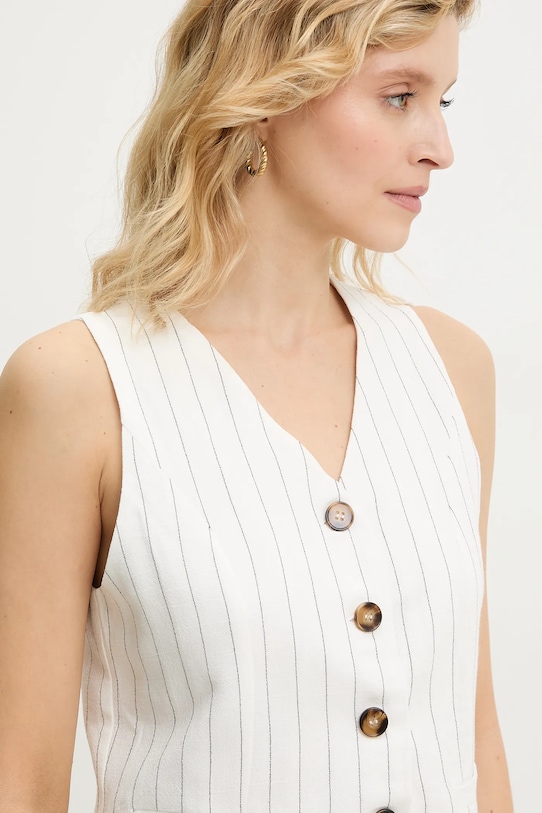 Answear Lab vestă de in alb MR22004.hms