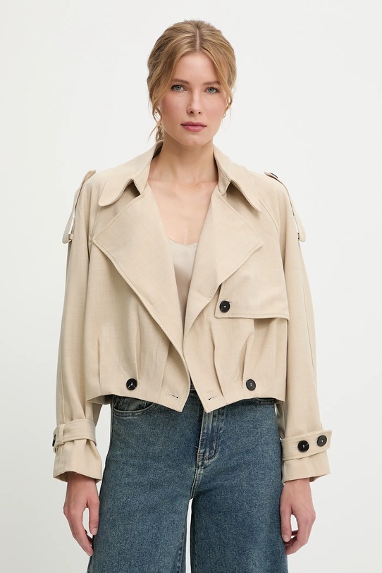 Bunda Answear Lab látka béžová B9839.ilk