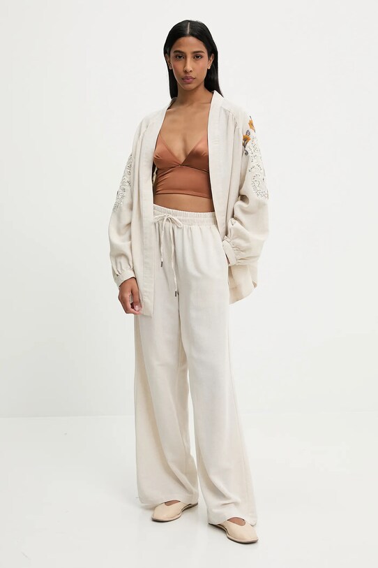 Přehoz se lnem Answear.LAB 3164.tos béžová WW25