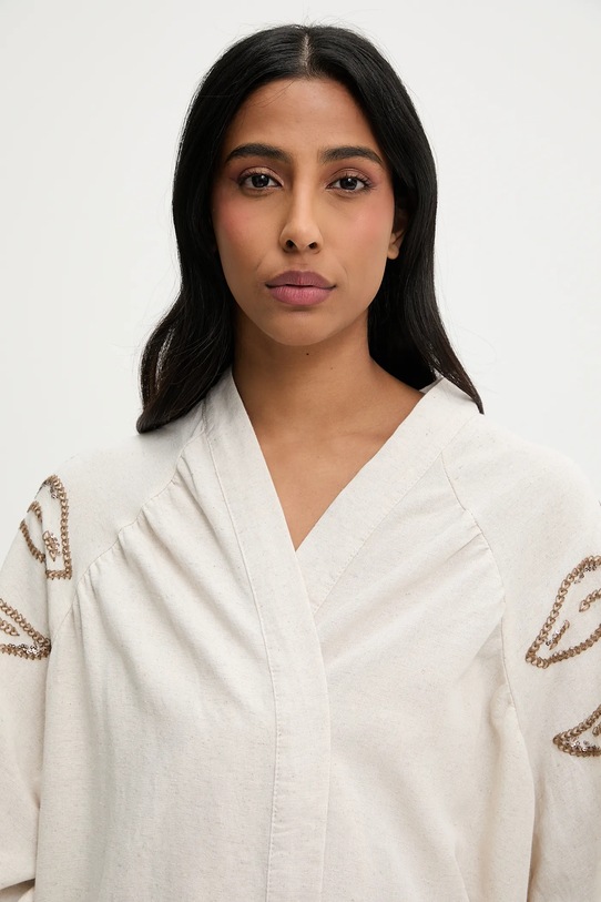 Přehoz se lnem Answear.LAB béžová 31602.tos