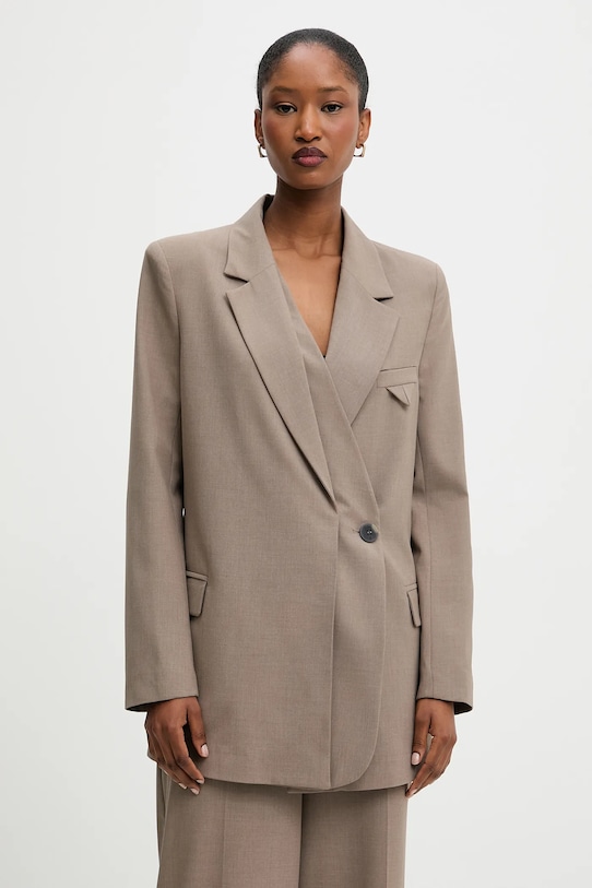 Answear.LAB marynarka tkanina brązowy CK0674.tos