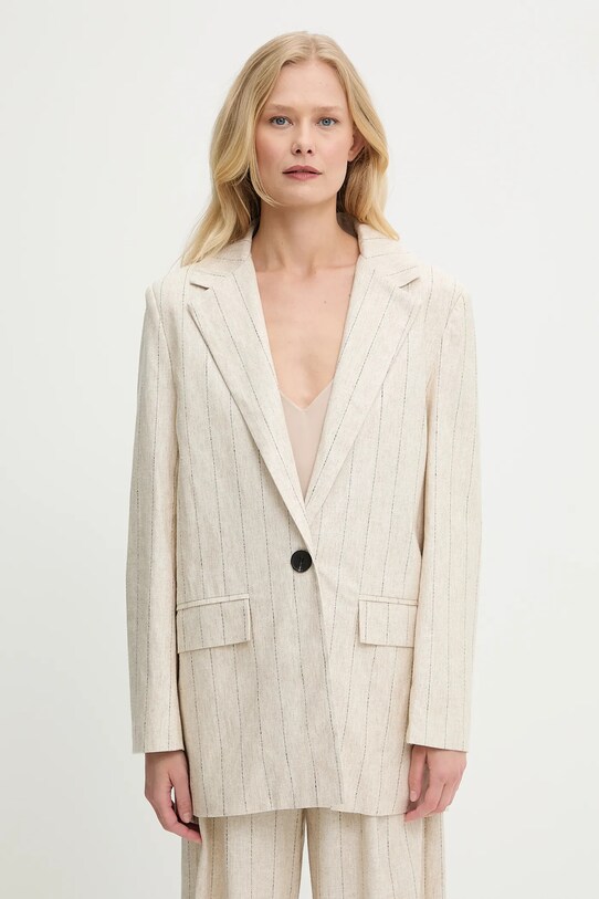 Sako s příměsí lnu Answear.LAB látka béžová 2626.HAK