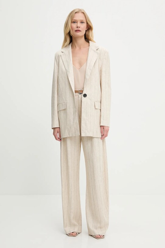 Sako s příměsí lnu Answear.LAB 2626.HAK béžová WW25