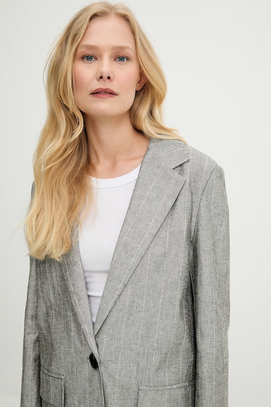 Sako s příměsí lnu Answear.LAB šedá 2626.HAK