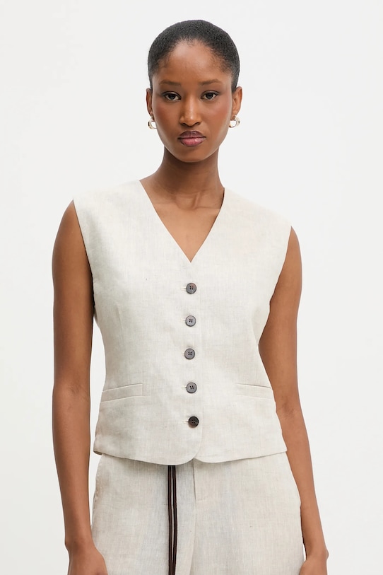 Льняной жилет Answear.LAB лён бежевый LD2557.hak