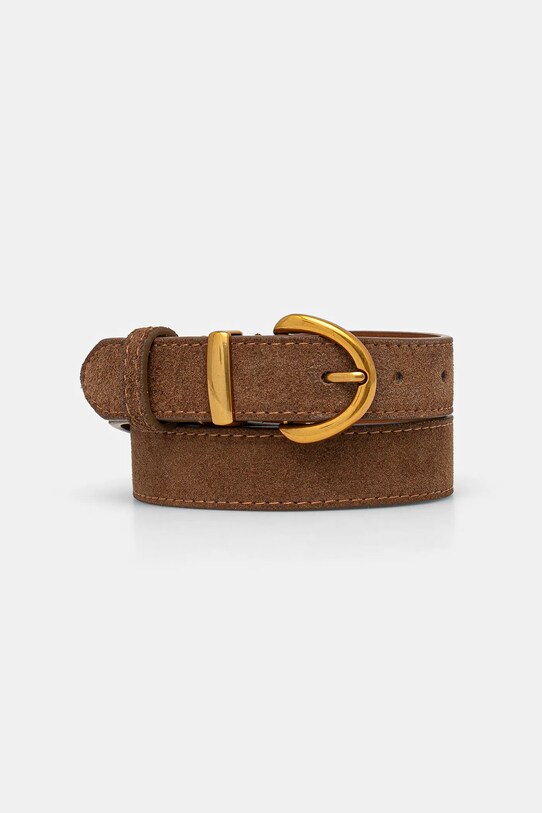 Answear Lab curea din piele intoarsa piele întoarsă maro 1259.CMS