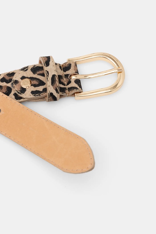 Semišový opasok Answear.LAB CO15.panter80x.hak béžová WW25