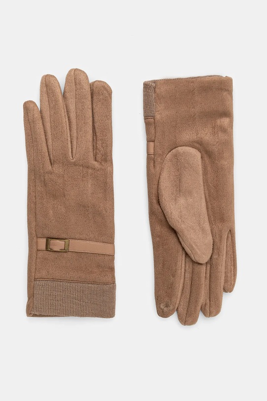 Rukavice Answear.LAB imitace semiše hnědá zs38.ios
