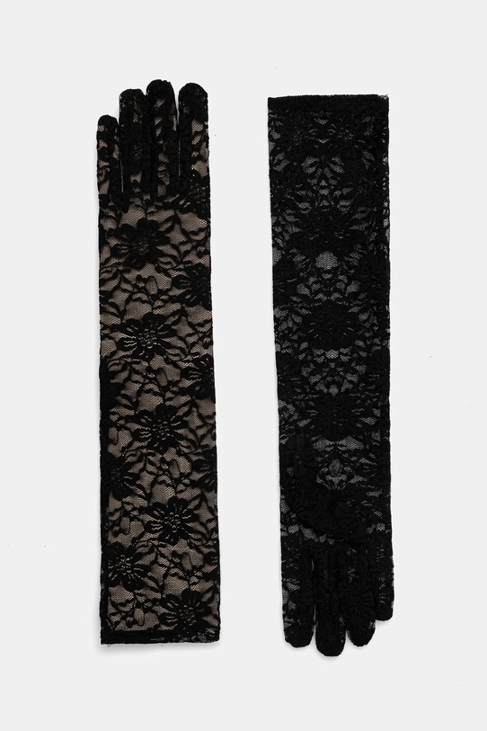 Answear.LAB kesztyűk mintás fekete laceglove.flk