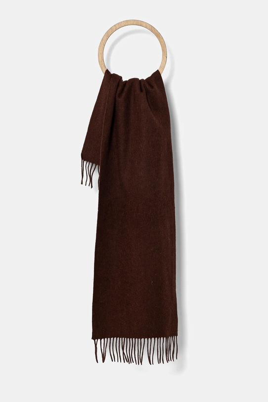 Вовняний шарф Answear.LAB вовна коричневий smalwool.fos