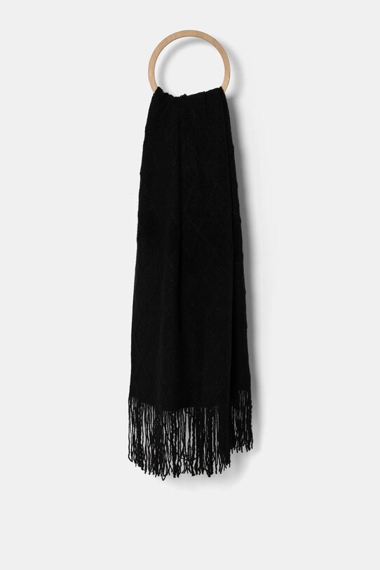 Vlnený šál Answear.LAB jemný vzor čierna JW216.hms