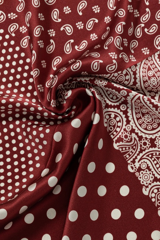 Akcesoria Answear Lab apaszka jedwabna 1157.cms bordowy