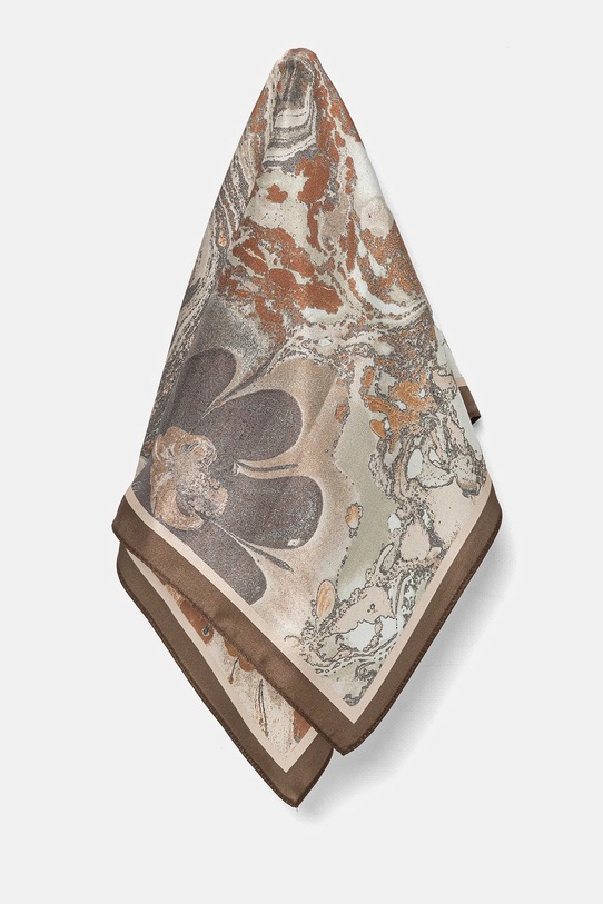 Answear.LAB apaszka jedwabna tkanina brązowy 1158.cms