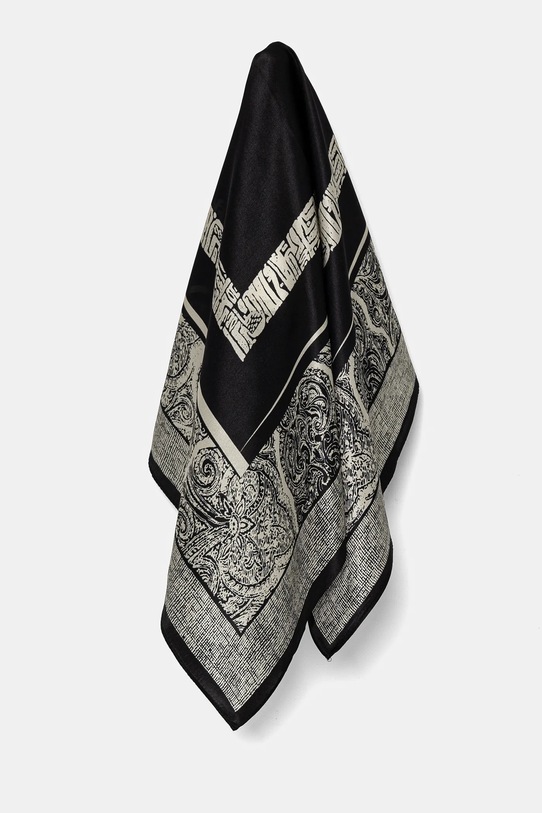 Hedvábný šátek Answear.LAB látka černá 1160.CMS