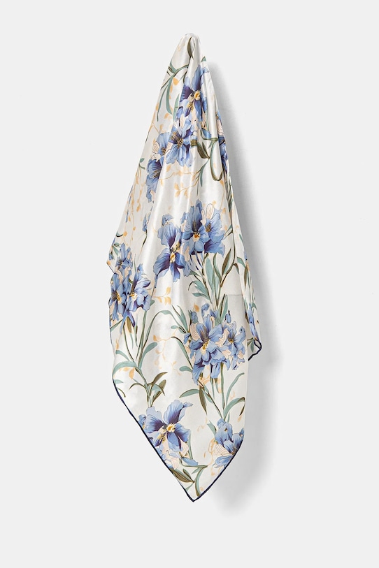 Answear Lab chusta jedwabna jedwab niebieski 90x90.flk