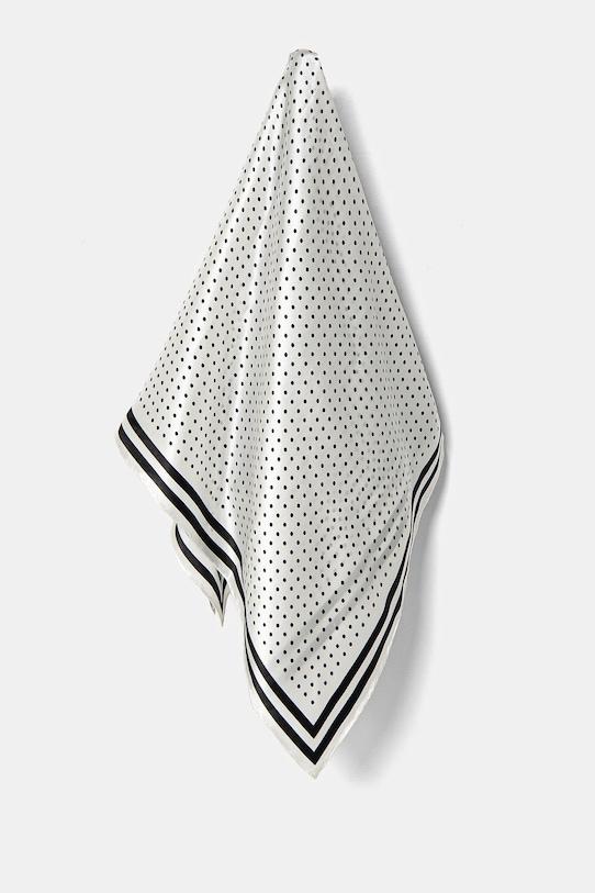 Μεταξωτό φουλάρι Answear.LAB ύφασμα λευκό 90x90.2.flk