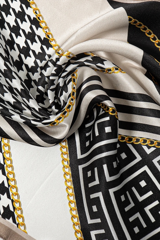 Accesorii Answear Lab esarfa de matase 50x50.4.flk negru