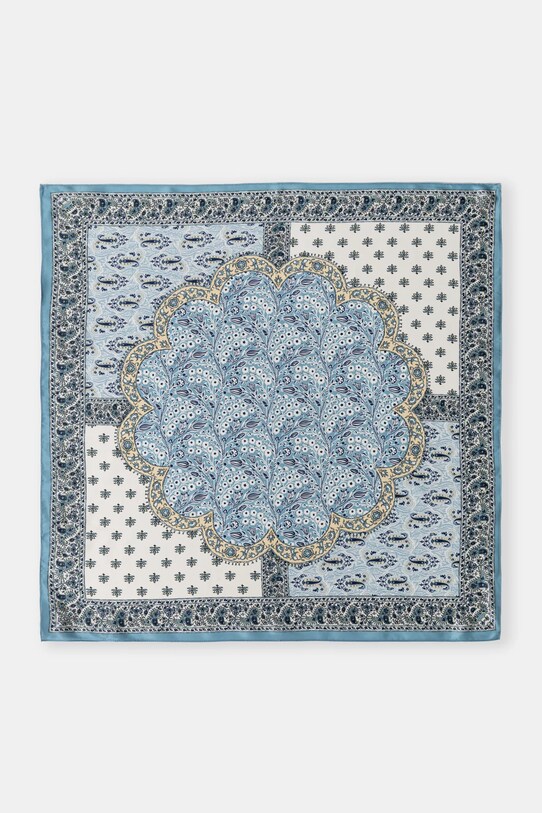 Svilena rutica Answear.LAB Tkanina modra 1288.CMS