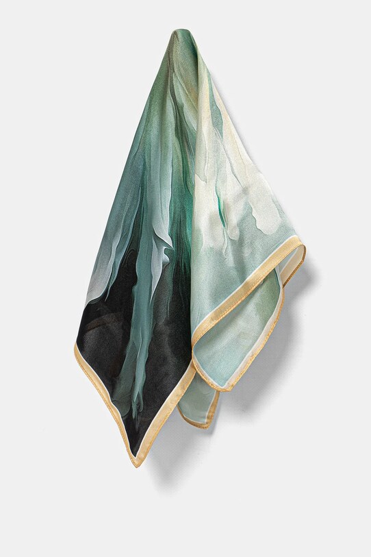 Hedvábný šátek Answear.LAB látka zelená 1289.cms