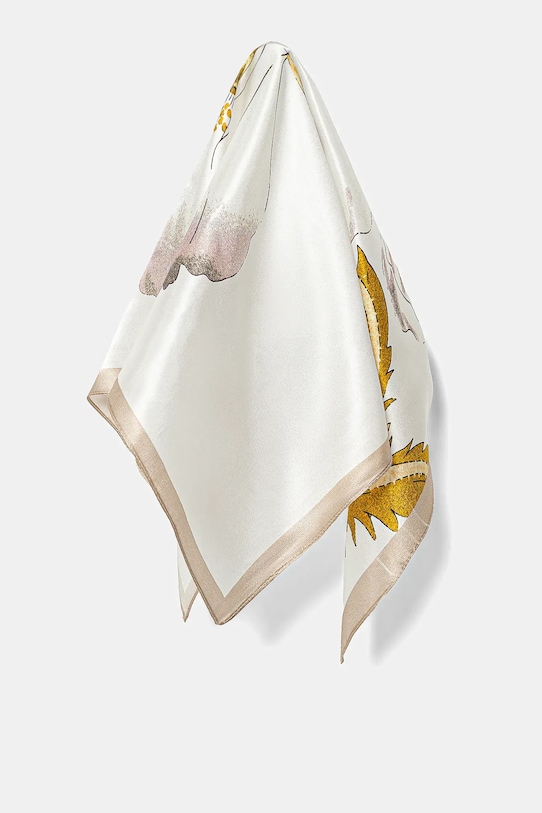 Hedvábný šátek Answear.LAB látka bílá 50x50d.fos