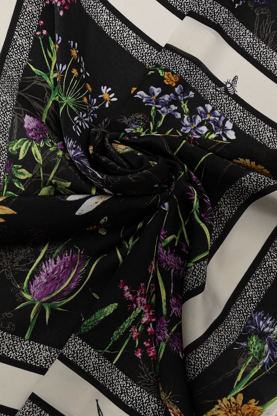 Accesorii Answear Lab fular eșarfă de mătase ED.YF.576.iak negru