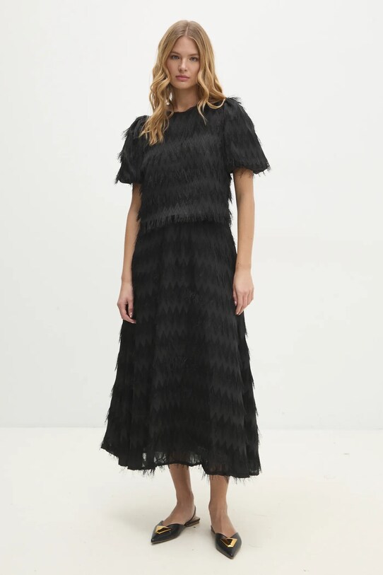 Answear Lab fustă cu modele negru 23167aj.ios