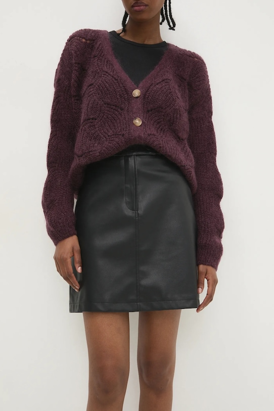 Answear Lab fustă uni negru ASD93121.hms