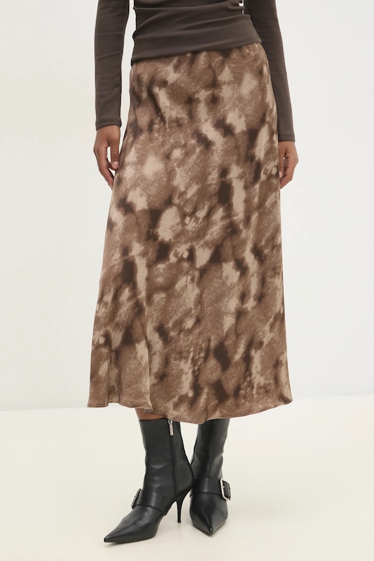 Answear Lab fustă cu modele maro 410168.tlk