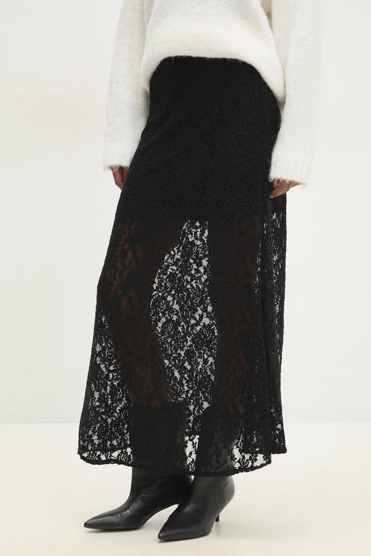 Sukně Answear.LAB hladký černá 22214.tms