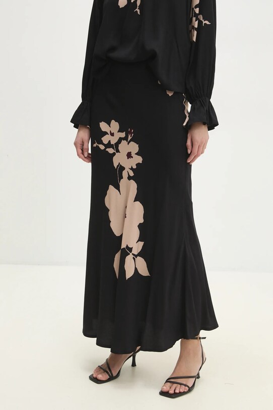 Answear Lab fustă flori negru 92765.IKK