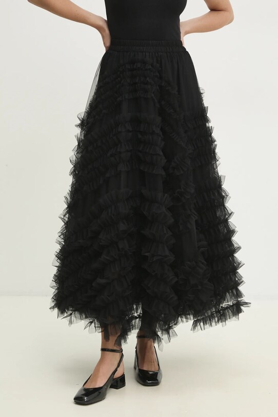 Answear Lab fustă uni negru A22582.HWK