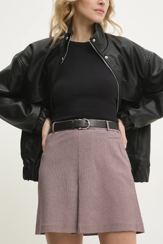 Answear Lab fustă din bumbac cu modele rosu 4497.tos