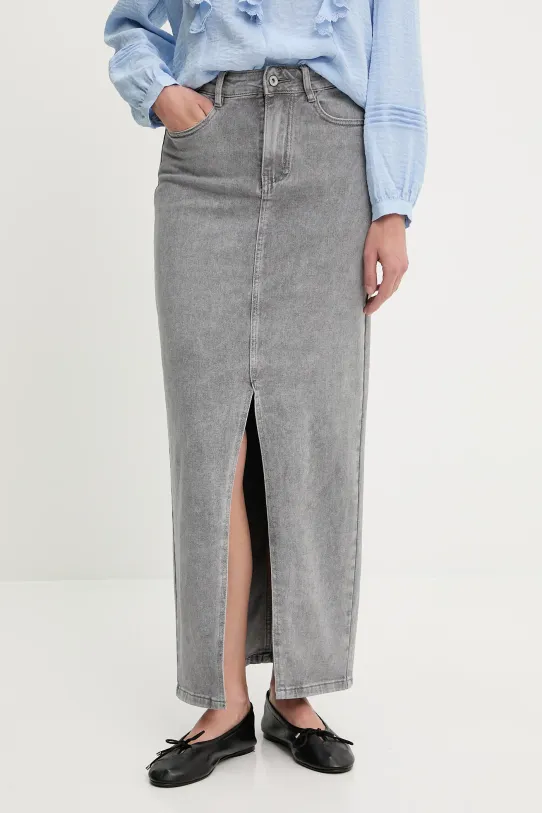 Answear Lab spódnica jeansowa casual szary HM6679.6.fos