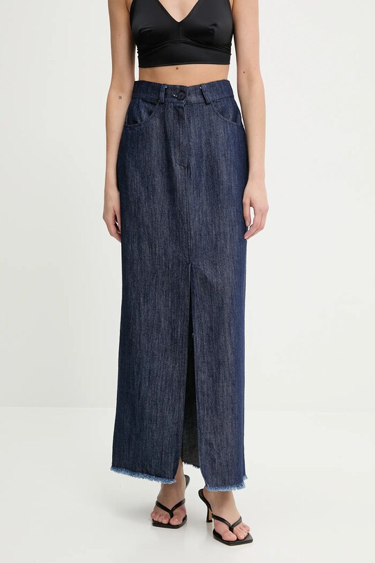 Answear Lab fustă din denim uni bleumarin 93181.iak