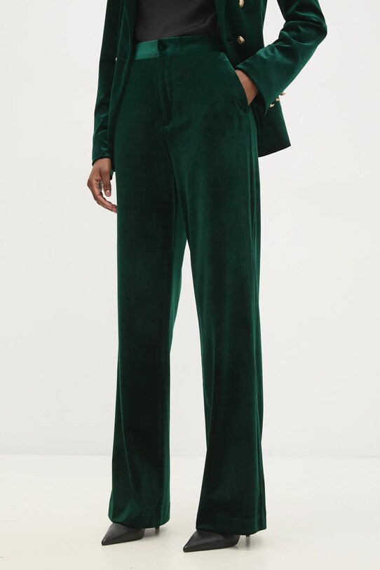Answear Lab pantaloni de catifea p2228.FLK verde WW25