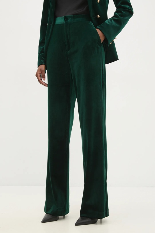 Answear Lab pantaloni de catifea p2228.FLK verde WW25