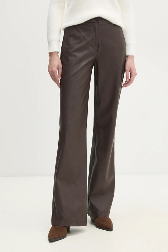 Answear Lab pantaloni a zampa marrone hu0045.fms